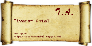 Tivadar Antal névjegykártya