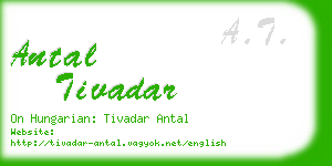 antal tivadar business card